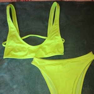 Oh Polly Bikini Size Medium Neon Yellow